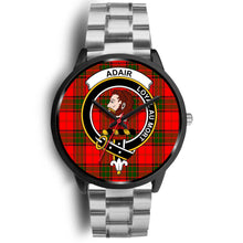 Load image into Gallery viewer, Adair Clans ,Black Metal Link watch, leather steel watch, tartan watch, tartan watches, clan watch, scotland watch, merry christmas, cyber Monday, halloween, black Friday