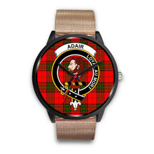Load image into Gallery viewer, Adair Clans ,Brown Leather watch, leather steel watch, tartan watch, tartan watches, clan watch, scotland watch, merry christmas, cyber Monday, halloween, black Friday