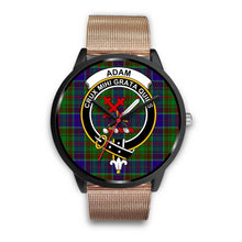 Load image into Gallery viewer, Adam Clans ,Brown Leather watch, leather steel watch, tartan watch, tartan watches, clan watch, scotland watch, merry christmas, cyber Monday, halloween, black Friday