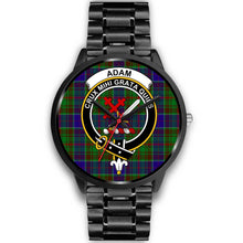 Load image into Gallery viewer, Adam Clans ,Black Metal Link watch, leather steel watch, tartan watch, tartan watches, clan watch, scotland watch, merry christmas, cyber Monday, halloween, black Friday