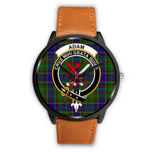 Load image into Gallery viewer, Adam Clans ,Pink Leather watch, leather steel watch, tartan watch, tartan watches, clan watch, scotland watch, merry christmas, cyber Monday, halloween, black Friday