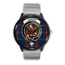 Load image into Gallery viewer, Agnew Modern Clans ,Silver Metal Link watch, leather steel watch, tartan watch, tartan watches, clan watch, scotland watch, merry christmas, cyber Monday, halloween, black Friday
