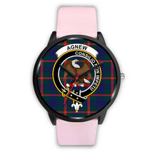 Load image into Gallery viewer, Agnew Modern Clans ,Black Metal Mesh watch, leather steel watch, tartan watch, tartan watches, clan watch, scotland watch, merry christmas, cyber Monday, halloween, black Friday