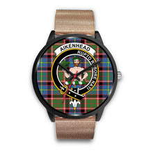 Load image into Gallery viewer, Aikenhead Clans ,Brown Leather watch, leather steel watch, tartan watch, tartan watches, clan watch, scotland watch, merry christmas, cyber Monday, halloween, black Friday