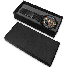 Load image into Gallery viewer, Aikenhead Clans ,White Leather watch, leather steel watch, tartan watch, tartan watches, clan watch, scotland watch, merry christmas, cyber Monday, halloween, black Friday
