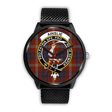 Load image into Gallery viewer, Ainslie Clans ,Rose Gold Metal Mesh watch, leather steel watch, tartan watch, tartan watches, clan watch, scotland watch, merry christmas, cyber Monday, halloween, black Friday