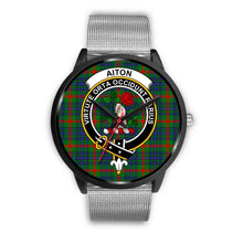 Load image into Gallery viewer, Aiton Clans ,Rose Gold Metal Link watch, leather steel watch, tartan watch, tartan watches, clan watch, scotland watch, merry christmas, cyber Monday, halloween, black Friday