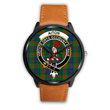 Load image into Gallery viewer, Aiton Clans ,Pink Leather watch, leather steel watch, tartan watch, tartan watches, clan watch, scotland watch, merry christmas, cyber Monday, halloween, black Friday