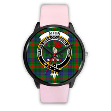 Load image into Gallery viewer, Aiton Clans ,Silver Metal Link watch, leather steel watch, tartan watch, tartan watches, clan watch, scotland watch, merry christmas, cyber Monday, halloween, black Friday