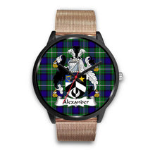 Load image into Gallery viewer, Alexander Clans ,Brown Leather watch, leather steel watch, tartan watch, tartan watches, clan watch, scotland watch, merry christmas, cyber Monday, halloween, black Friday