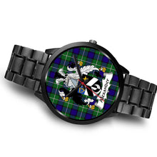 Load image into Gallery viewer, Alexander Clans ,Brown Leather watch, leather steel watch, tartan watch, tartan watches, clan watch, scotland watch, merry christmas, cyber Monday, halloween, black Friday