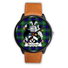 Load image into Gallery viewer, Alexander Clans ,Pink Leather watch, leather steel watch, tartan watch, tartan watches, clan watch, scotland watch, merry christmas, cyber Monday, halloween, black Friday