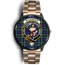 Load image into Gallery viewer, Allardice Clans ,Black Leather watch, leather steel watch, tartan watch, tartan watches, clan watch, scotland watch, merry christmas, cyber Monday, halloween, black Friday