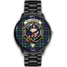 Load image into Gallery viewer, Allardice Clans ,Black Metal Link watch, leather steel watch, tartan watch, tartan watches, clan watch, scotland watch, merry christmas, cyber Monday, halloween, black Friday