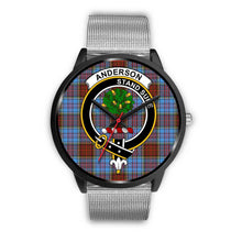 Load image into Gallery viewer, Anderson Modern Clans ,Rose Gold Metal Link watch, leather steel watch, tartan watch, tartan watches, clan watch, scotland watch, merry christmas, cyber Monday, halloween, black Friday