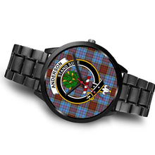Load image into Gallery viewer, Anderson Modern Clans ,Brown Leather watch, leather steel watch, tartan watch, tartan watches, clan watch, scotland watch, merry christmas, cyber Monday, halloween, black Friday