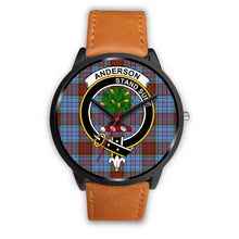 Load image into Gallery viewer, Anderson Modern Clans ,Pink Leather watch, leather steel watch, tartan watch, tartan watches, clan watch, scotland watch, merry christmas, cyber Monday, halloween, black Friday