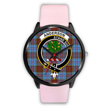 Load image into Gallery viewer, Anderson Modern Clans ,Silver Metal Link watch, leather steel watch, tartan watch, tartan watches, clan watch, scotland watch, merry christmas, cyber Monday, halloween, black Friday