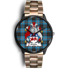 Load image into Gallery viewer, Angus Ancient Clans ,Black Leather watch, leather steel watch, tartan watch, tartan watches, clan watch, scotland watch, merry christmas, cyber Monday, halloween, black Friday