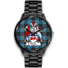 Load image into Gallery viewer, Angus Ancient Clans ,Black Metal Link watch, leather steel watch, tartan watch, tartan watches, clan watch, scotland watch, merry christmas, cyber Monday, halloween, black Friday