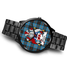 Load image into Gallery viewer, Angus Ancient Clans ,Brown Leather watch, leather steel watch, tartan watch, tartan watches, clan watch, scotland watch, merry christmas, cyber Monday, halloween, black Friday