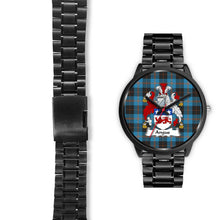 Load image into Gallery viewer, Angus Ancient Clans ,Black Leather watch, leather steel watch, tartan watch, tartan watches, clan watch, scotland watch, merry christmas, cyber Monday, halloween, black Friday