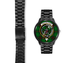 Load image into Gallery viewer, Anstruther Clans ,Black Leather watch, leather steel watch, tartan watch, tartan watches, clan watch, scotland watch, merry christmas, cyber Monday, halloween, black Friday