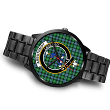 Load image into Gallery viewer, Arbuthnott Clans ,Brown Leather watch, leather steel watch, tartan watch, tartan watches, clan watch, scotland watch, merry christmas, cyber Monday, halloween, black Friday