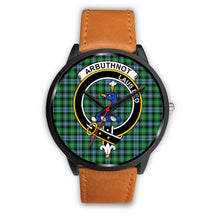 Load image into Gallery viewer, Arbuthnott Clans ,Pink Leather watch, leather steel watch, tartan watch, tartan watches, clan watch, scotland watch, merry christmas, cyber Monday, halloween, black Friday