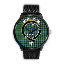 Load image into Gallery viewer, Arbuthnott Clans ,Rose Gold Metal Mesh watch, leather steel watch, tartan watch, tartan watches, clan watch, scotland watch, merry christmas, cyber Monday, halloween, black Friday