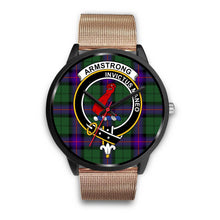Load image into Gallery viewer, Armstrong Modern Clans ,Brown Leather watch, leather steel watch, tartan watch, tartan watches, clan watch, scotland watch, merry christmas, cyber Monday, halloween, black Friday
