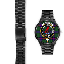 Load image into Gallery viewer, Armstrong Modern Clans ,Black Leather watch, leather steel watch, tartan watch, tartan watches, clan watch, scotland watch, merry christmas, cyber Monday, halloween, black Friday