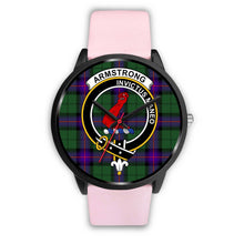Load image into Gallery viewer, Armstrong Modern Clans ,Silver Metal Link watch, leather steel watch, tartan watch, tartan watches, clan watch, scotland watch, merry christmas, cyber Monday, halloween, black Friday