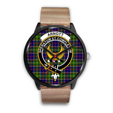Load image into Gallery viewer, Arnott Clans ,Brown Leather watch, leather steel watch, tartan watch, tartan watches, clan watch, scotland watch, merry christmas, cyber Monday, halloween, black Friday