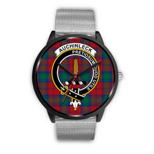 Load image into Gallery viewer, Auchinleck Clans ,Rose Gold Metal Link watch, leather steel watch, tartan watch, tartan watches, clan watch, scotland watch, merry christmas, cyber Monday, halloween, black Friday
