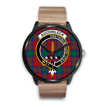 Load image into Gallery viewer, Auchinleck Clans ,Brown Leather watch, leather steel watch, tartan watch, tartan watches, clan watch, scotland watch, merry christmas, cyber Monday, halloween, black Friday