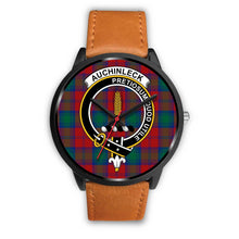 Load image into Gallery viewer, Auchinleck Clans ,Pink Leather watch, leather steel watch, tartan watch, tartan watches, clan watch, scotland watch, merry christmas, cyber Monday, halloween, black Friday