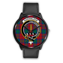 Load image into Gallery viewer, Auchinleck Clans ,Black Metal Mesh watch, leather steel watch, tartan watch, tartan watches, clan watch, scotland watch, merry christmas, cyber Monday, halloween, black Friday