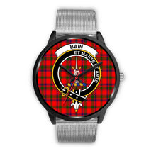 Load image into Gallery viewer, Bain Clans ,Rose Gold Metal Link watch, leather steel watch, tartan watch, tartan watches, clan watch, scotland watch, merry christmas, cyber Monday, halloween, black Friday