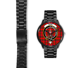 Load image into Gallery viewer, Bain Clans ,Black Leather watch, leather steel watch, tartan watch, tartan watches, clan watch, scotland watch, merry christmas, cyber Monday, halloween, black Friday