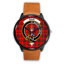Load image into Gallery viewer, Bain Clans ,Pink Leather watch, leather steel watch, tartan watch, tartan watches, clan watch, scotland watch, merry christmas, cyber Monday, halloween, black Friday