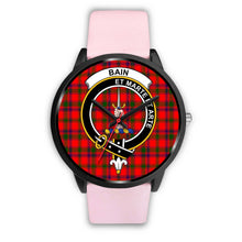 Load image into Gallery viewer, Bain Clans ,Silver Metal Link watch, leather steel watch, tartan watch, tartan watches, clan watch, scotland watch, merry christmas, cyber Monday, halloween, black Friday