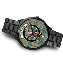 Load image into Gallery viewer, Balfour Blue Clans ,Brown Leather watch, leather steel watch, tartan watch, tartan watches, clan watch, scotland watch, merry christmas, cyber Monday, halloween, black Friday