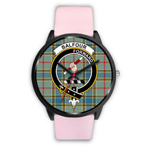 Load image into Gallery viewer, Balfour Blue Clans ,Silver Metal Link watch, leather steel watch, tartan watch, tartan watches, clan watch, scotland watch, merry christmas, cyber Monday, halloween, black Friday