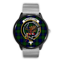 Load image into Gallery viewer, Bannatyne Clans ,Rose Gold Metal Link watch, leather steel watch, tartan watch, tartan watches, clan watch, scotland watch, merry christmas, cyber Monday, halloween, black Friday