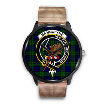 Load image into Gallery viewer, Bannatyne Clans ,Brown Leather watch, leather steel watch, tartan watch, tartan watches, clan watch, scotland watch, merry christmas, cyber Monday, halloween, black Friday