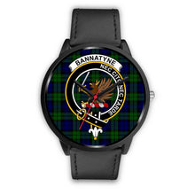Load image into Gallery viewer, Bannatyne Clans ,Black Metal Mesh watch, leather steel watch, tartan watch, tartan watches, clan watch, scotland watch, merry christmas, cyber Monday, halloween, black Friday