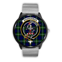 Load image into Gallery viewer, Bannerman Clans ,Rose Gold Metal Link watch, leather steel watch, tartan watch, tartan watches, clan watch, scotland watch, merry christmas, cyber Monday, halloween, black Friday