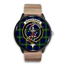 Load image into Gallery viewer, Bannerman Clans ,Brown Leather watch, leather steel watch, tartan watch, tartan watches, clan watch, scotland watch, merry christmas, cyber Monday, halloween, black Friday