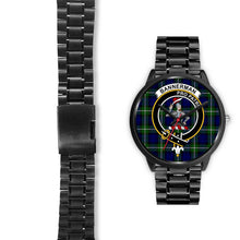 Load image into Gallery viewer, Bannerman Clans ,Black Leather watch, leather steel watch, tartan watch, tartan watches, clan watch, scotland watch, merry christmas, cyber Monday, halloween, black Friday